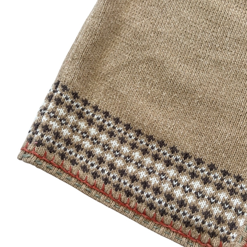 VTG Woolrich Womens Knit Full Zip Fair Isle Sweater Vest M Cabincore Cottage - Picture 2 of 9